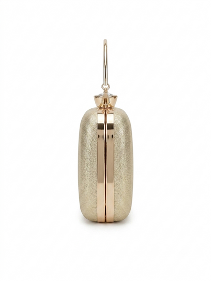 Luxury Women's Bag Embellished with Pearls and Crystals with a Golden Handle