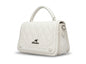 Quilted Cream Top-Handle Satchel Bag