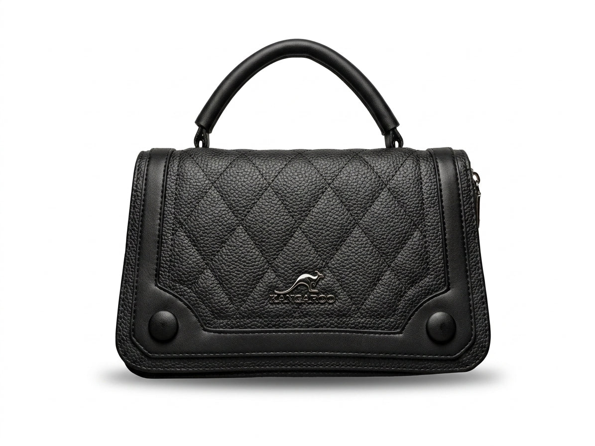 Quilted Cream Top-Handle Satchel Bag