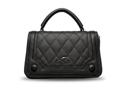 Quilted Cream Top-Handle Satchel Bag