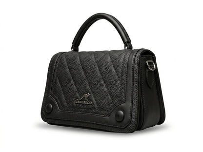 Quilted Cream Top-Handle Satchel Bag